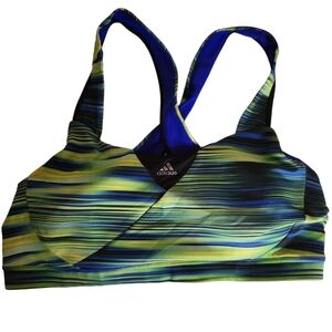 Adidas Womens Criss Cross Back Sports Bra Size XL Blue Green